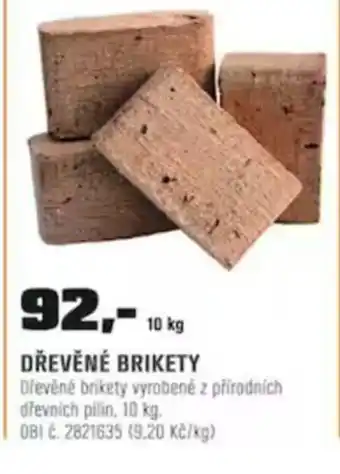 OBI DŘEVĚNÉ BRIKETY nabídka