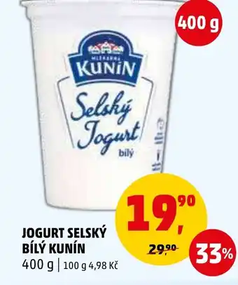 Penny Market JOGURT SELSKÝ BÍLÝ KUNÍN nabídka