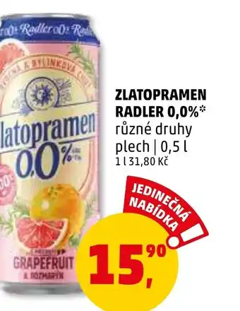 Penny Market ZLATOPRAMEN RADLER 0,0% nabídka
