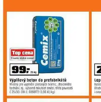 OBI Cemix beton do prefabrikátů nabídka