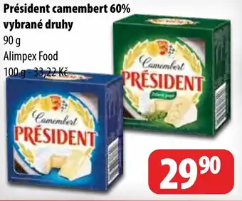 Partner Maloobchodní síť Président camembert 60% vybrané druhy nabídka