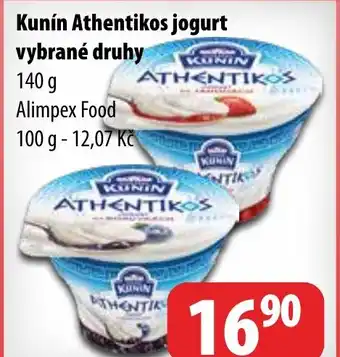 Partner Maloobchodní síť Kunín Athentikos jogurt vybrané druhy nabídka