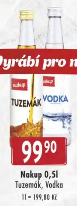 Astur&Qanto Nakup 0,5L Tuzemák, Vodka nabídka