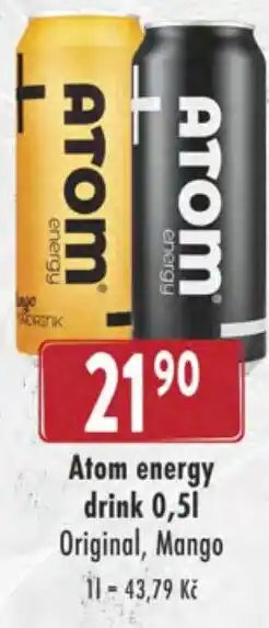 Atom energy drink 0,5L Original, Mango