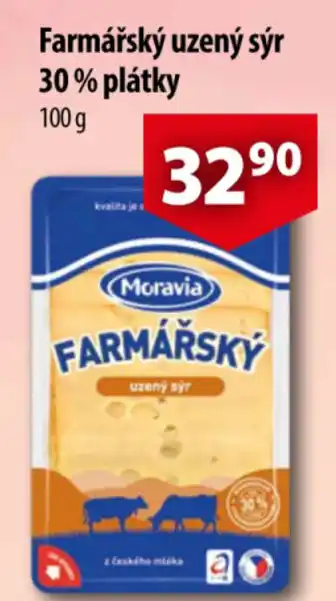 CBA Farmářský uzený sýr 30% plátky nabídka