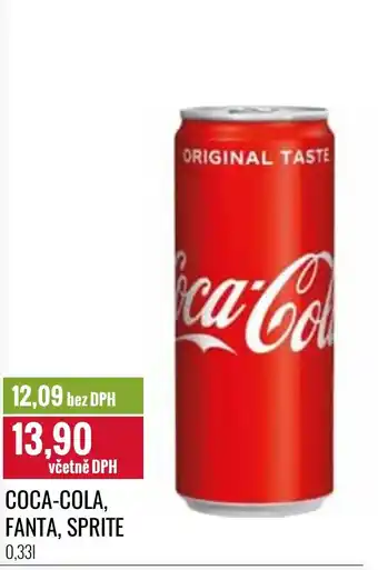 Ratio COCA-COLA, FANTA, SPRITE 0.33 l. nabídka