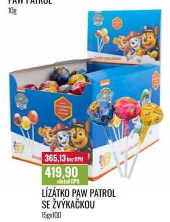 Ratio Lízátko paw patrol se žvýkačkou 15gx100 nabídka