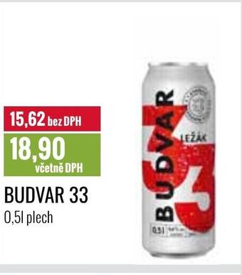 Ratio BUDVAR 33 0,5 l. plech nabídka