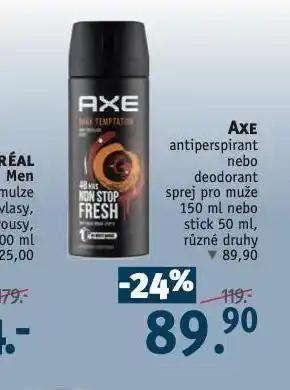 Rossmann Axe antiperspirant, deodorant nabídka