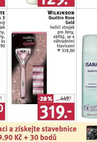 Rossmann Wilkinson quattro rose gold holicí strojek nabídka