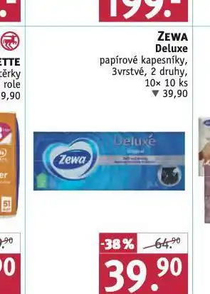 Rossmann Zewa deluxe papírové kapesníky nabídka