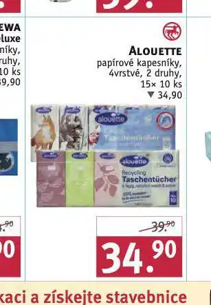 Rossmann Alouette papírové kapesníky nabídka