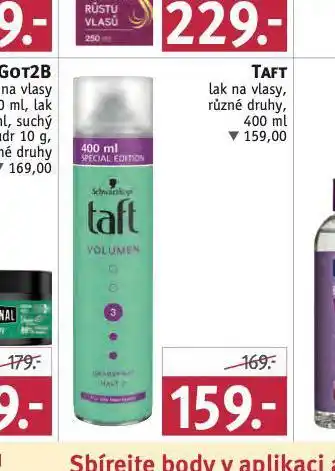 Rossmann Taft lak na vlasy nabídka