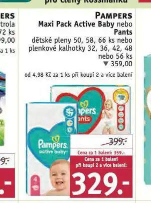 Rossmann Pampers dětské plenky nabídka