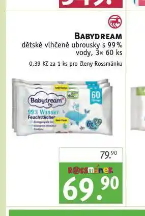 Rossmann Babydream dětské vlhčené ubrousky nabídka