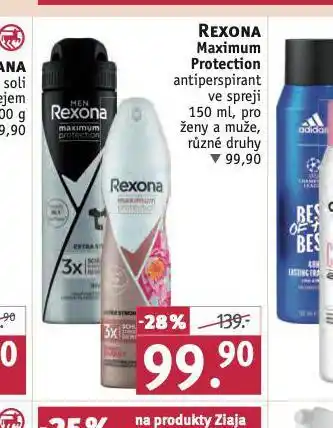 Rossmann Rexona antiperspirant nabídka
