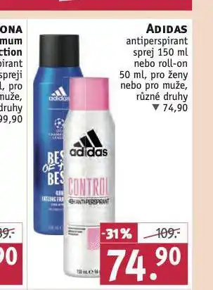 Rossmann Adidas antiperspirant nabídka