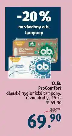 Rossmann O.b.comfort dámské hygienické tampony nabídka