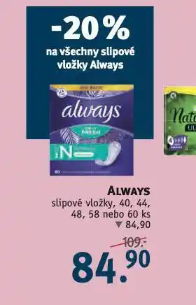 Rossmann Always slipové vložky nabídka