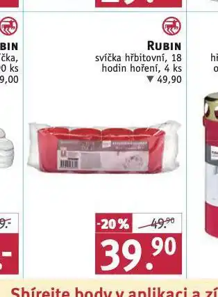 Rossmann Rubin hřbitovní svíčka nabídka