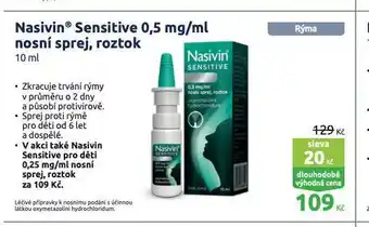 Benu Nasivin sensitive nabídka