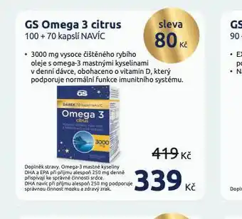 Benu Gs omega 3 citrus nabídka