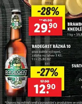 Lidl Pivo radegast rázná 10 nabídka