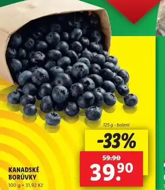 Lidl Kanadské borůvky nabídka