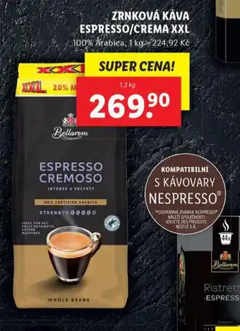 Lidl Zrnková káva espresso / crema xxl nabídka