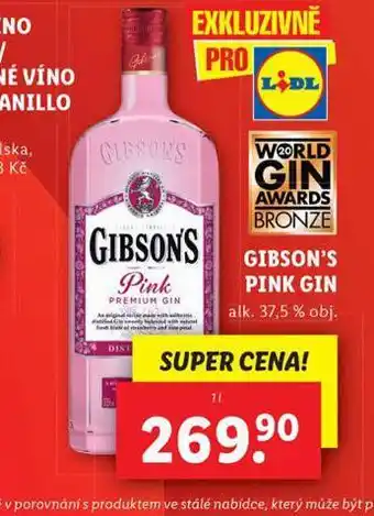 Lidl Gibson´s pink gin nabídka