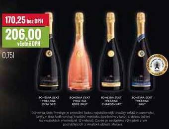 Ratio Bohemia sekt prestige rose brut jakostní šumivé víno růžové 0,75l nabídka