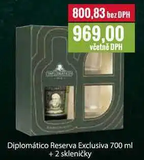 Ratio Diplomático reserva exclusiva 700 ml + 2 skleničky nabídka