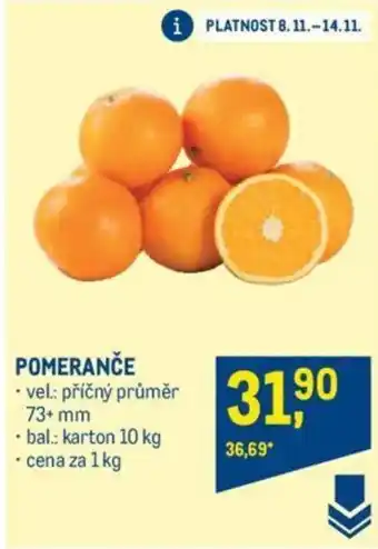 Makro POMERANČE nabídka