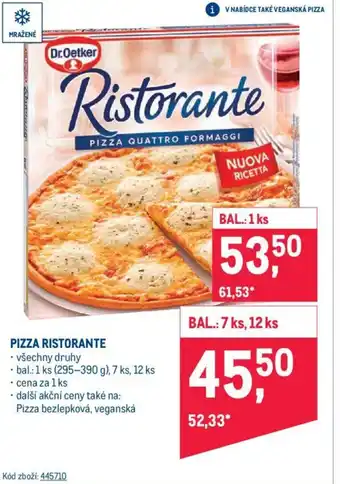 Makro PIZZA RISTORANTE nabídka