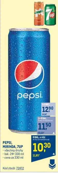 Makro PEPSI, MIRINDA, 7UP nabídka