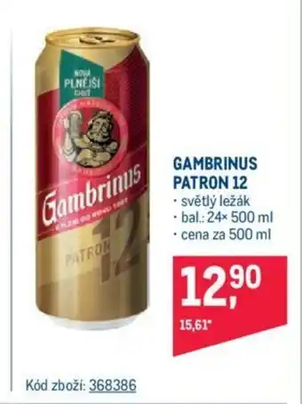 Makro GAMBRINUS PATRON 12 nabídka