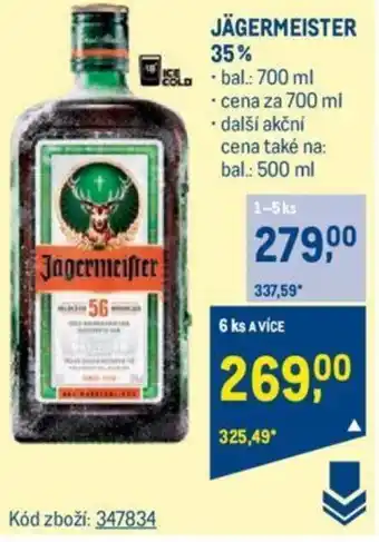 Makro JÄGERMEISTER 35% nabídka