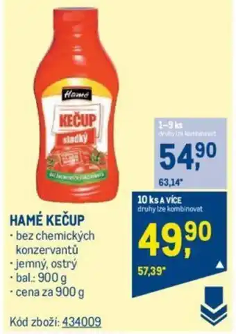 Makro HAMÉ KEČUP nabídka