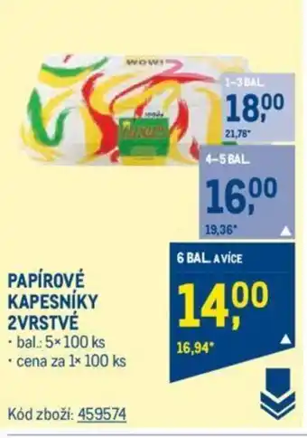 Makro PAPÍROVÉ KAPESNÍKY 2VRSTVÉ nabídka