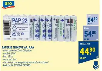 Makro BATERIE ZINKOVÉ AA, AAA nabídka