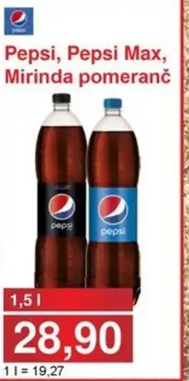 PLUS JIP Pepsi, Pepsi Max, Mirinda pomeranč nabídka
