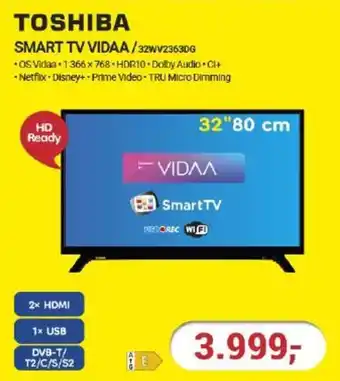 Planeo Elektro TOSHIBA SMART TV VIDAA/32WV2363DG nabídka