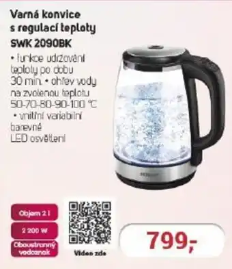 Planeo Elektro Varná konvice s regulací teploty SWK 2090BK nabídka