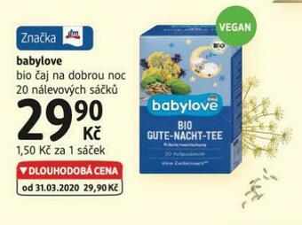 dm drogerie Babylove bio čaj na dobrou noc nabídka