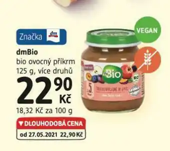 dm drogerie Dmbio ovocný příkrm nabídka