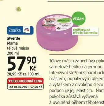 dm drogerie Alverde mama tělové máslo nabídka
