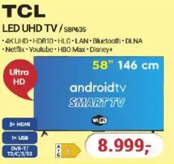 Planeo Elektro TCL LED UHD TV/58P635 nabídka