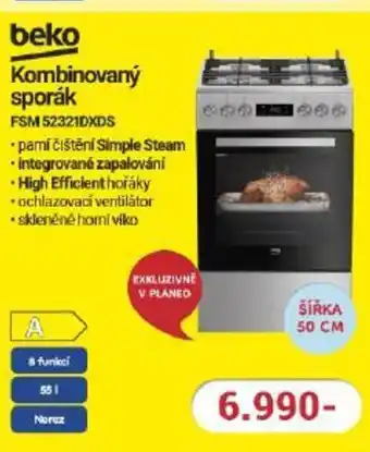Planeo Elektro Beko Kombinovaný sporák FSM 52321DXDS nabídka