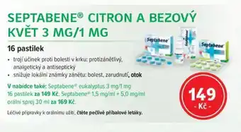 mojelekarna.cz SEPTABENE CITRON A BEZOVÝ KVĚT 3 MG/1 MG nabídka