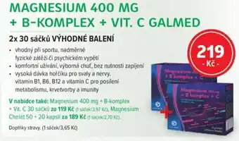 MAGNESIUM 400 MG + B-KOMPLEX + VIT. C GALMED